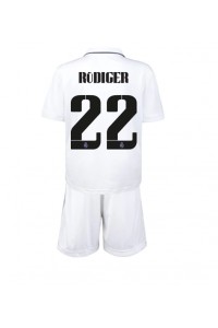 Real Madrid Antonio Rudiger #22 Babytruitje Thuis tenue Kind 2022-23 Korte Mouw (+ Korte broeken)